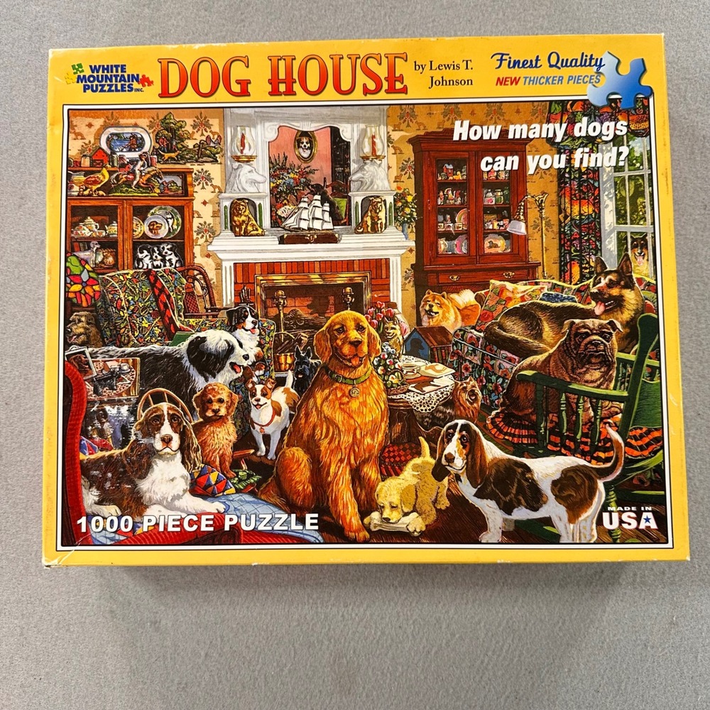 White Mountain Puzzles Dog House 1000 Piece Jigsaw Puzzle Lewis T Johnson 758S